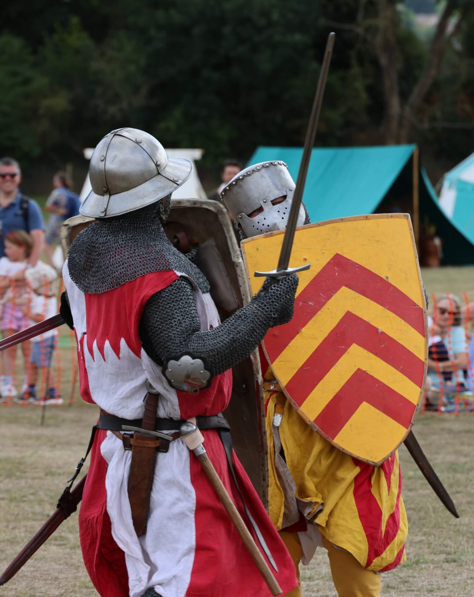 Photo of knights jousting at MedFest